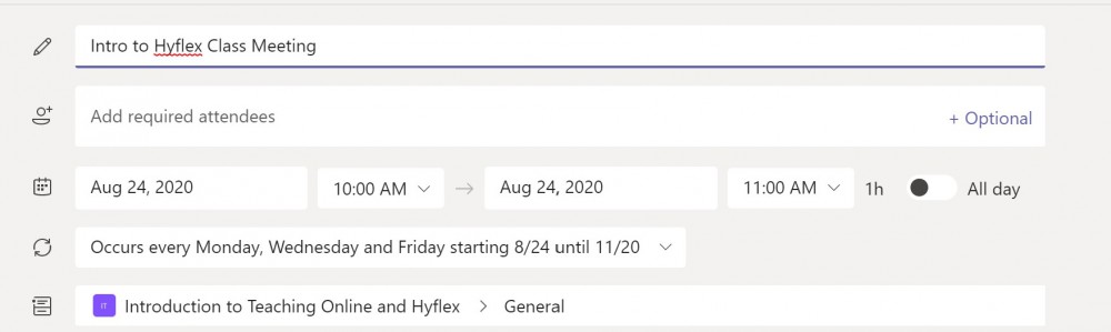 image of schedule meeting info