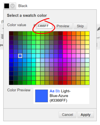 Color hex value