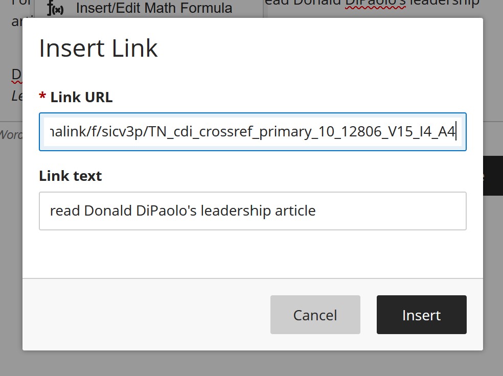 image of insert link window