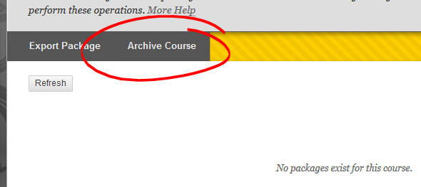 Archive course button