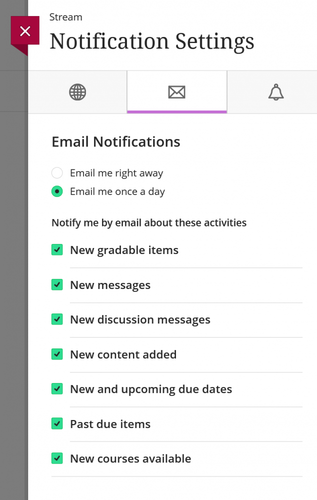 image of notification options