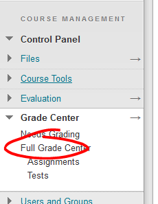 Full grade center