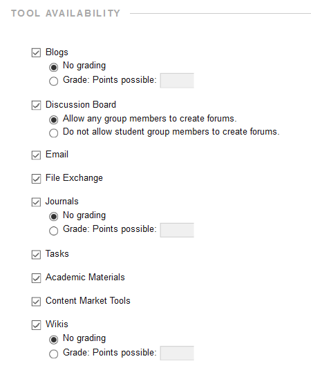 Group tools list