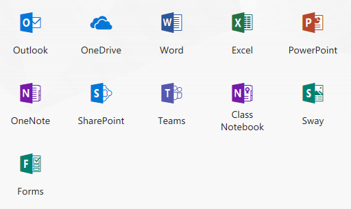 Office 365 apps list