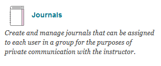 Journals tool