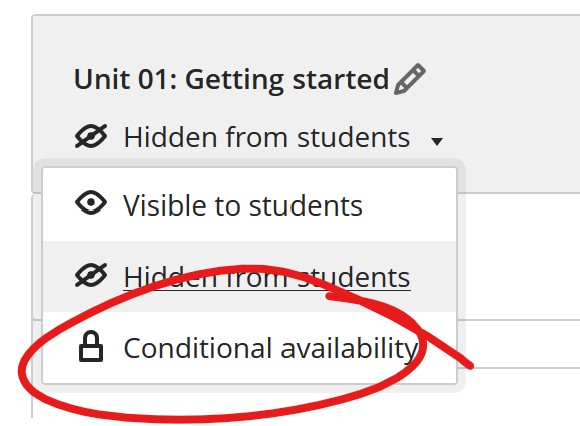 image of conditional availability selection