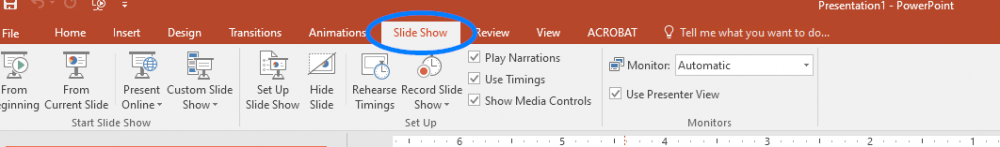 Slide show tab