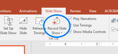 Record slide show button