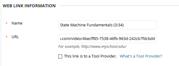 image of web link info, name and url and lti checkbox