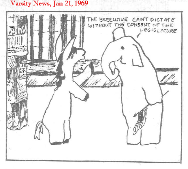Varsity News political cartoon 1969