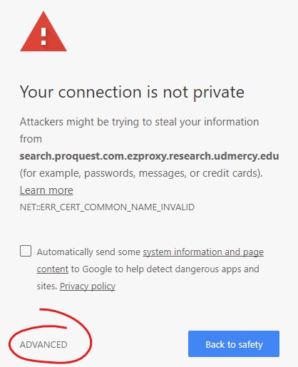 Chrome security error